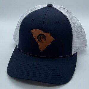 Richardson SC LEATHER STATE OUTLINE HAT navy
